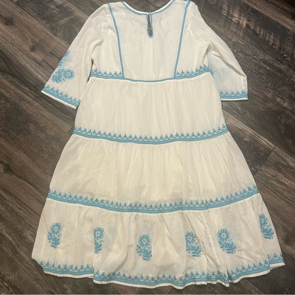 Soft Surroundings Juniper Boho White and Blue Embroidered Dress Women’s XL - Picture 7 of 7